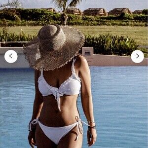 WHO WHAT WEAR French country hat with flirty green fringe. Shade your face!